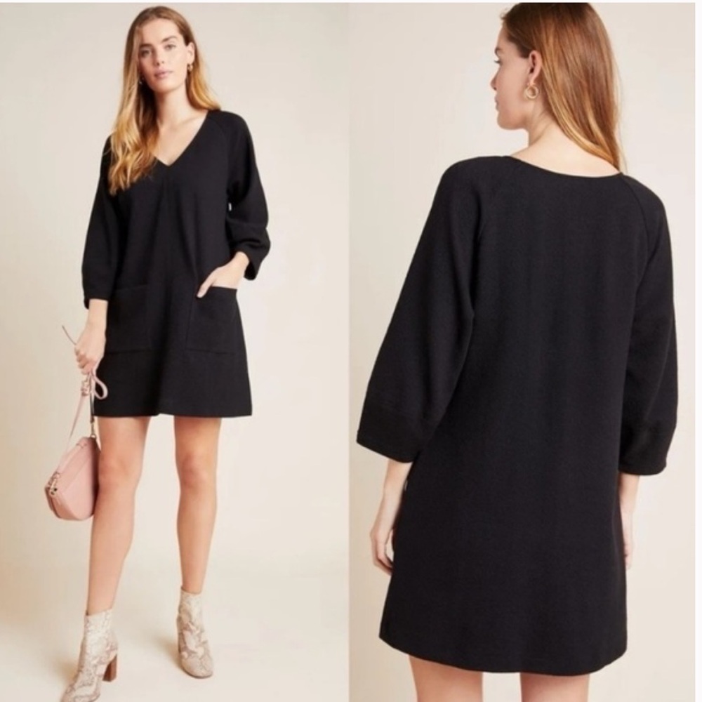 Anthropologie Maeve Angelika Black V-
Neck Tunic Dress Size M